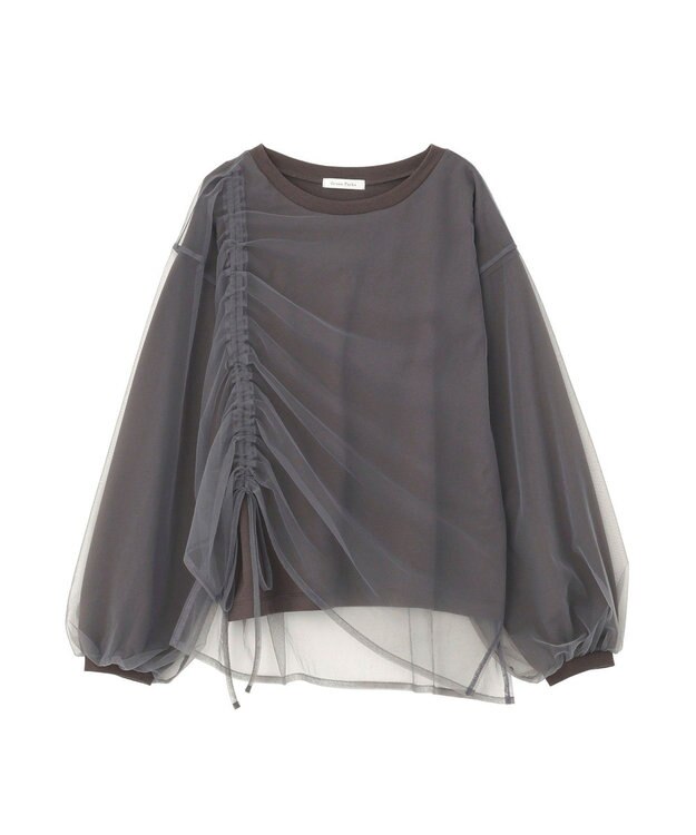 Green Parks シャーリングチュールドッキングプルオーバー Gray