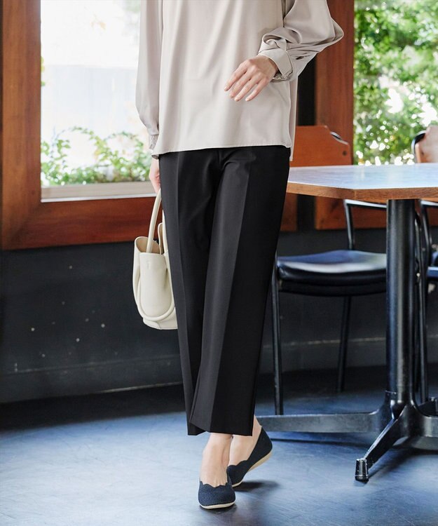 Tiaclasse 【日本製・洗える・接触冷感・吸水速乾・UVカット】サーラドライ・ワイドパンツ ブラック