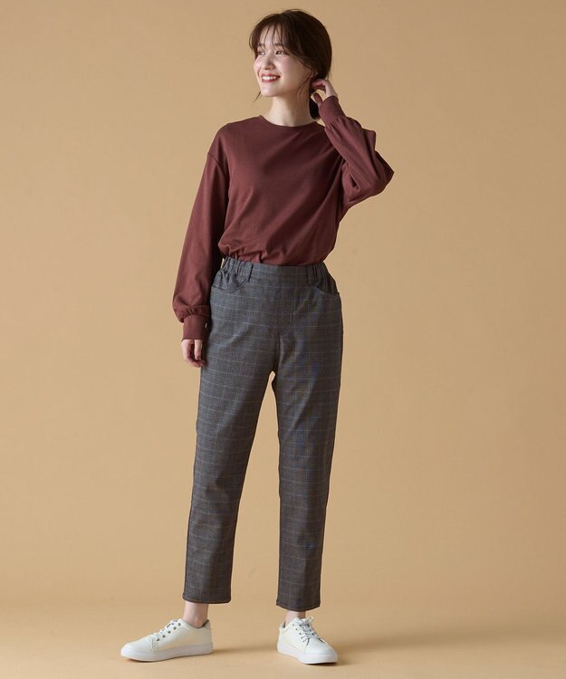 ANY 【UVケア】ビューティベーシックロングＴシャツ ボルドー