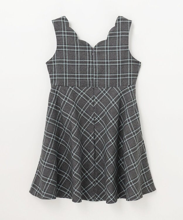ANY KIDS チェック柄 ジャンパースカート グレー系チェック
