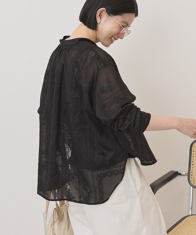 AMERICAN HOLIC スキッパーレースブラウス Black