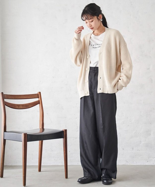 WEGO オーバーフィットカーディガン ホワイト