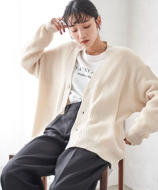 WEGO オーバーフィットカーディガン ホワイト