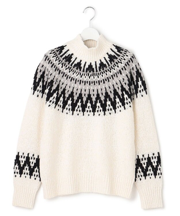 23区 L 【SLOW/一部店舗限定】ジャカード ハイネック ニット ホワイト系5