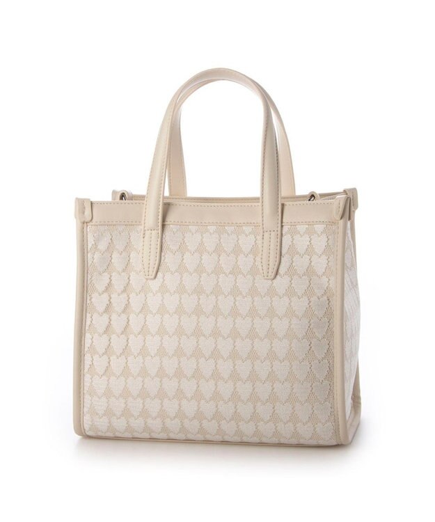 UNBILLION カシュカシュ cachecache / ハート柄レーススクエア2wayトート アイボリー