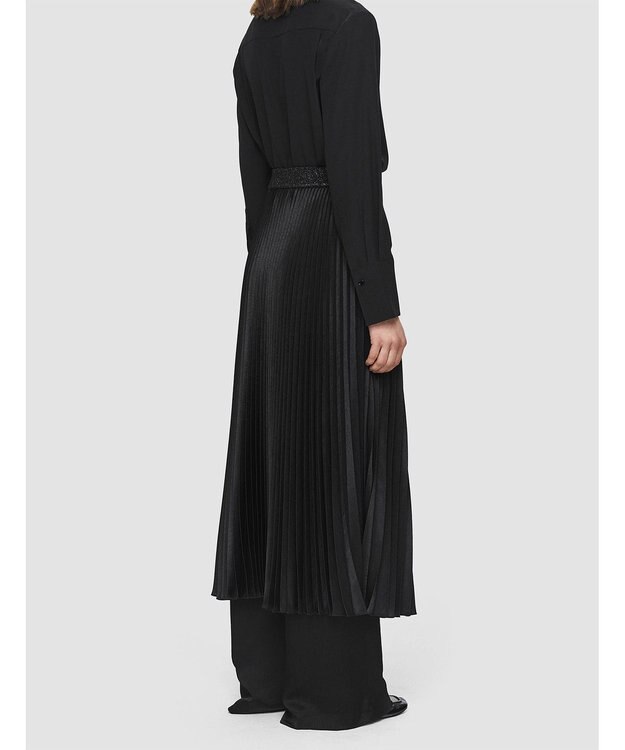 JOSEPH プレーテッドウールルレックス　プリーツスカート Black