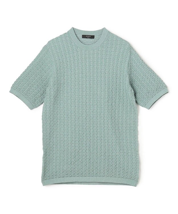 JOSEPH HOMME ドライコットンリンクス　半袖クルーネックニット スモーキーグリーン系