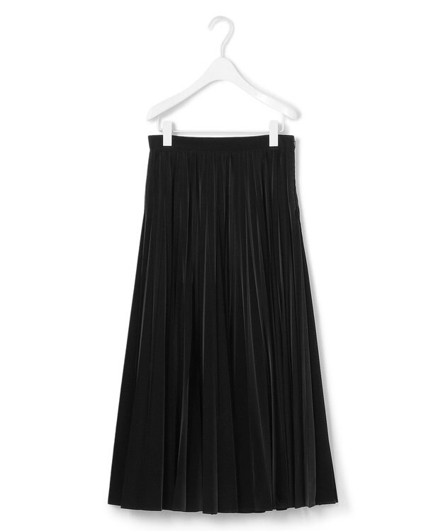 ICB L 【CLASSY.1月号掲載・洗える】ラミネートプリーツ スカート ブラック系