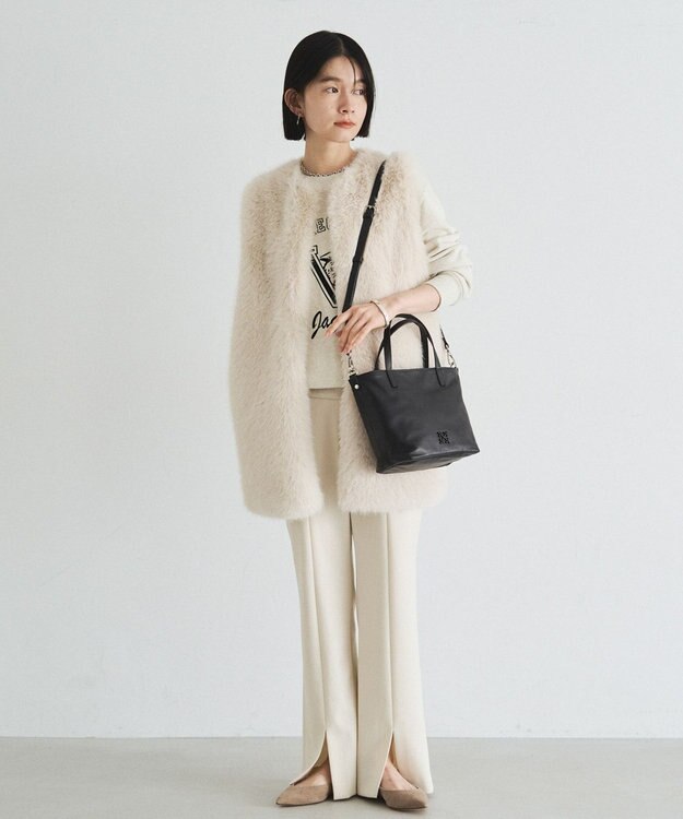 russet レザー2WAYミニトートバッグ(CE-1664) Black