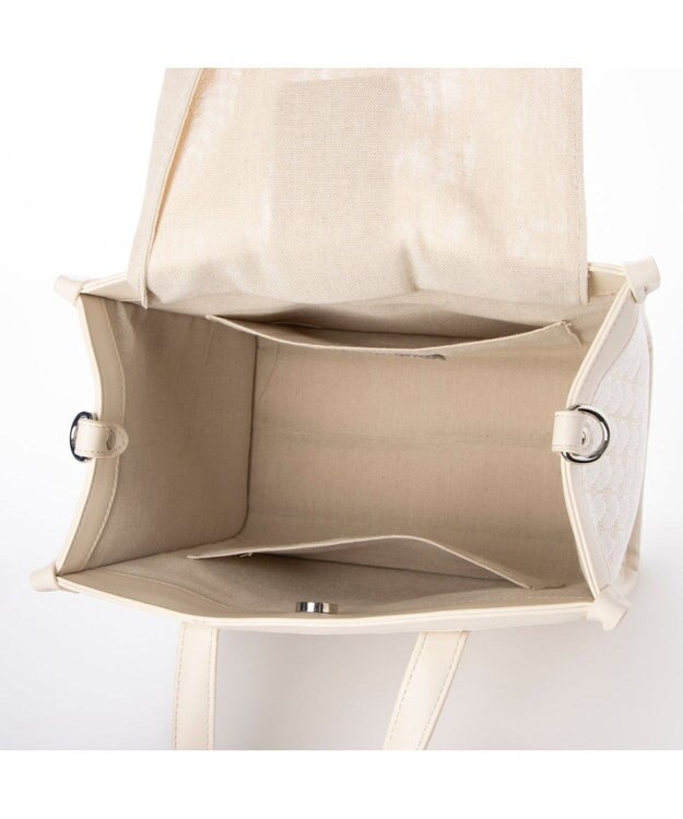 UNBILLION カシュカシュ cachecache / ハート柄レーススクエア2wayトート アイボリー