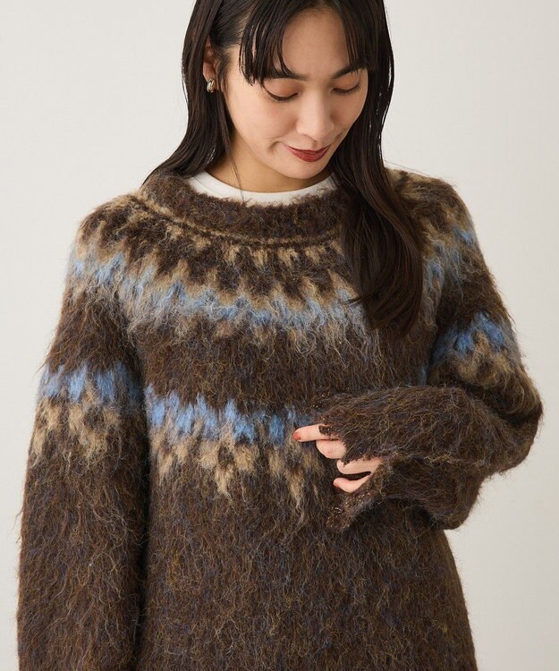 CRAFT STANDARD BOUTIQUE ノルディック起毛ニットプルオーバー Brown
