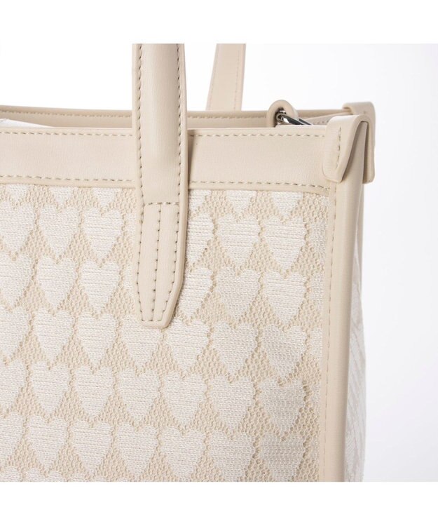 UNBILLION カシュカシュ cachecache / ハート柄レーススクエア2wayトート アイボリー