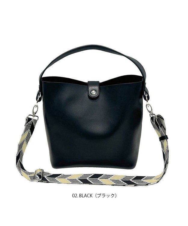 ROOTOTE 1055【ショルダー付きワンハンドル】LT.デリ.ポイント.ショルダー-B 02：ブラック