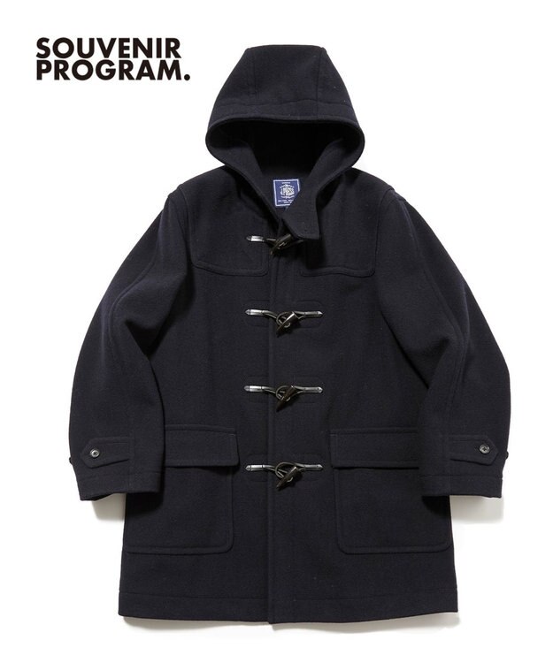 J.PRESS MEN 【J.PRESS ORIGINALS】【UNISEX】Wool Light Melton Short Duffle Coat / Baggy-Fit ネイビー系