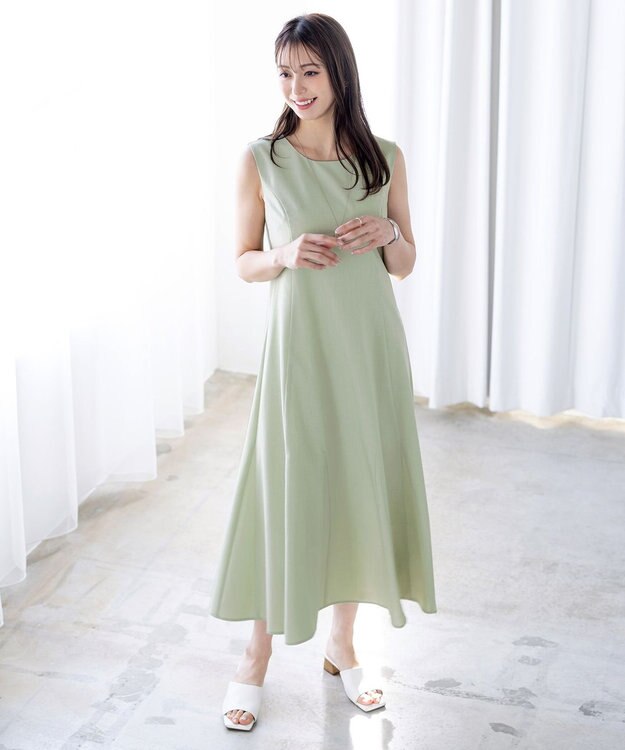 Tiaclasse 【洗える】裾フレアAラインワンピース ミント