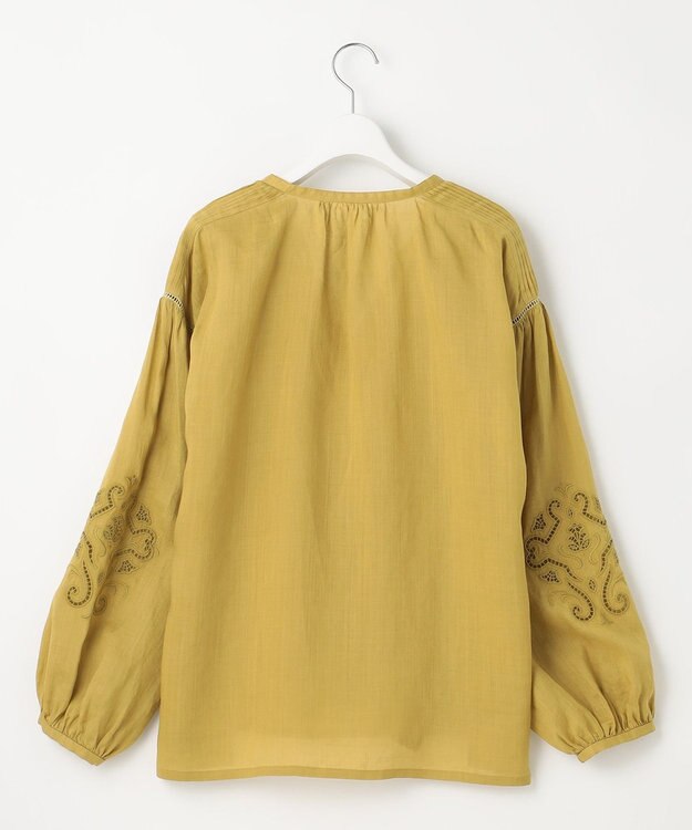 23区 S 【洗える】ブロドリー ダンデル ブラウス マスタード系