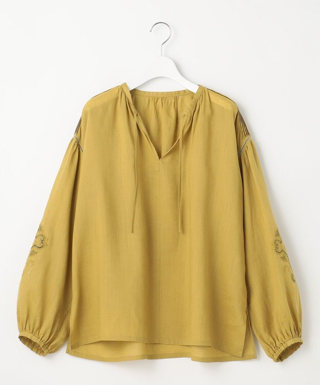 23区 【洗える】ブロドリー ダンデル ブラウス マスタード系