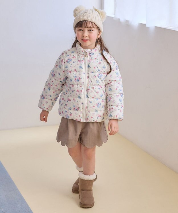 ANY KIDS ミニ丈 へリンボン キュロット ベージュ