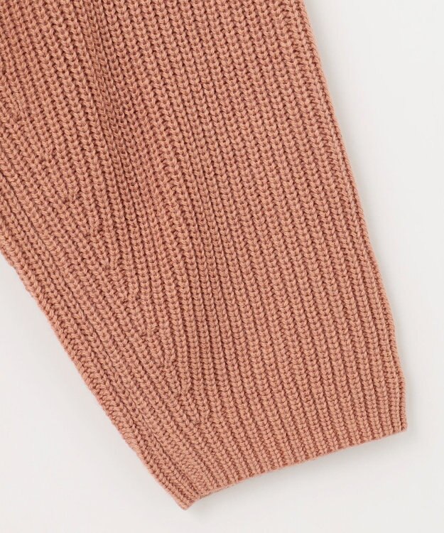 ANY ウールブレンドスキッパーネックニット コーラル