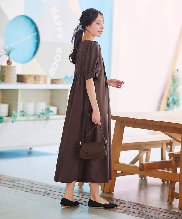 Tiaclasse 【安田美沙子さん着用・2TYPE肩紐/ショルダー&斜め掛け】フラップミニバッグ モカ(プレーン）