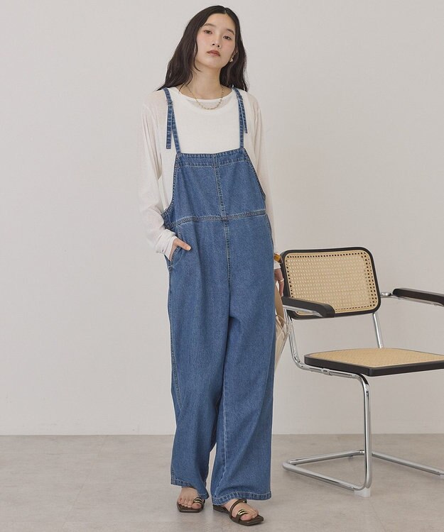 AMERICAN HOLIC デニムスクエアサロペット Indigo