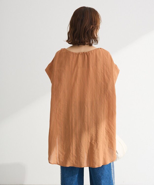 Green Parks ドロストネックフレンチスリーブブラウス Terracotta