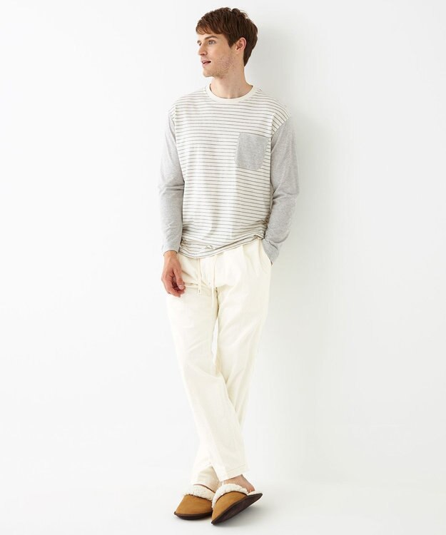 JOSEPH ABBOUD MOUNTAIN 【SPACE／UNISEX】６Wストレッチコール パンツ ホワイト系