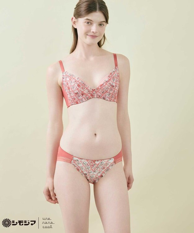 une nana cool MADE WITH シモジマ さあわたし レース 脇高ブラジャー レッド