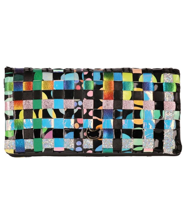 tsumori chisato CARRY エポネコメッシュ 長財布 2つ折り かぶせタイプ ブラック