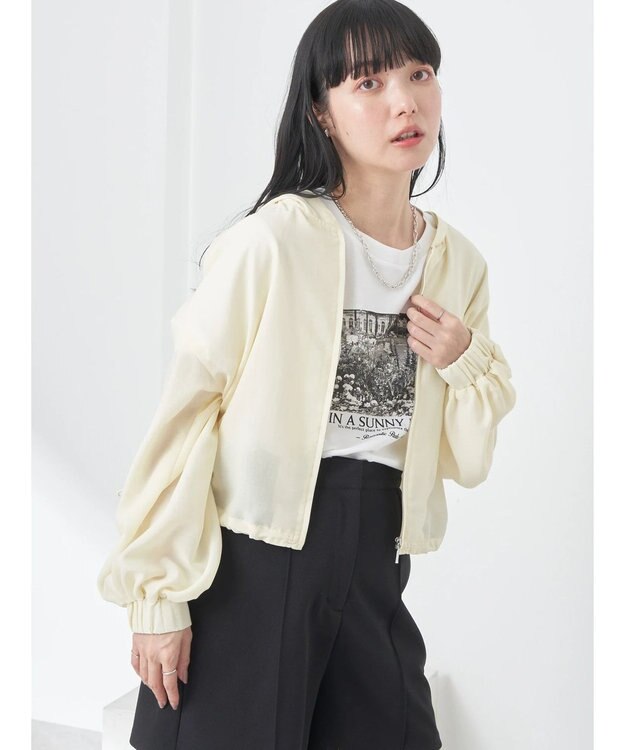 earth music&ecology シアーフードブルゾン Light Yellow