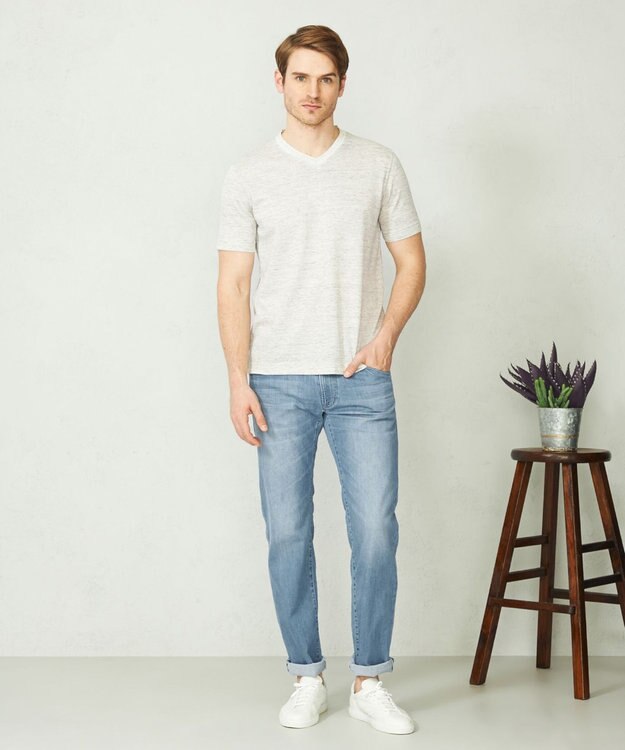 JOSEPH ABBOUD 【吸水速乾】リネンハニカムTシャツ アイボリー系