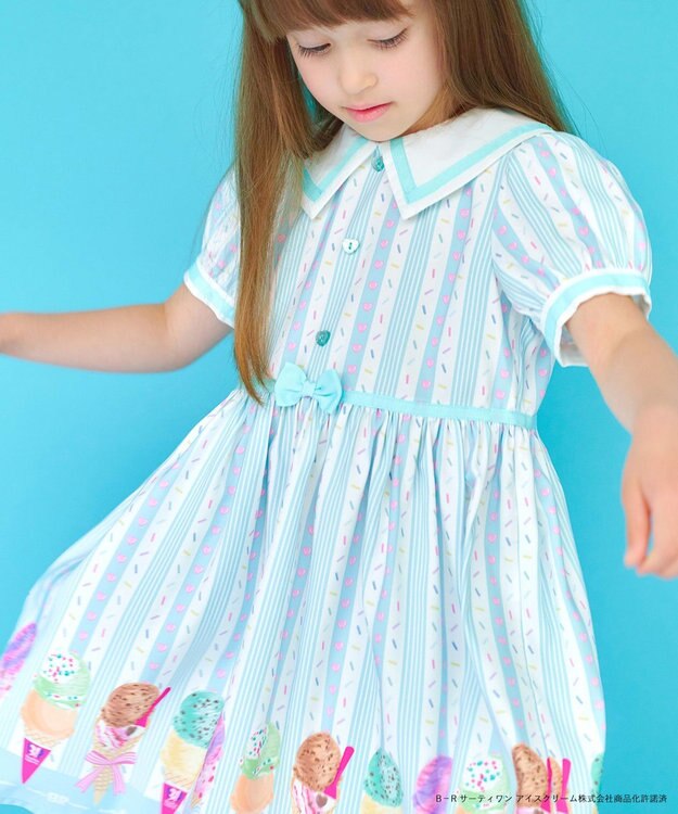 ANY KIDS 【any FAM×サーティワン アイスクリーム】ストライプ ワンピース ミント