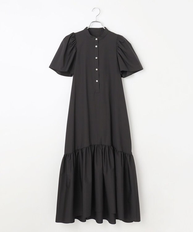 #Newans フレアヘムシャツワンピース ブラック