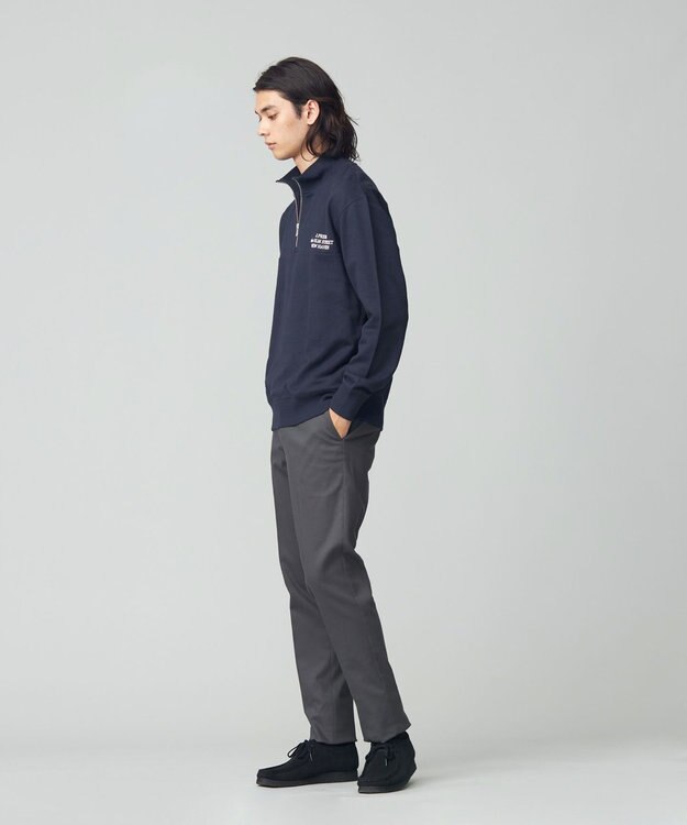 J.PRESS MEN インレージャージー ロゴハーフジップスウェット ネイビー系
