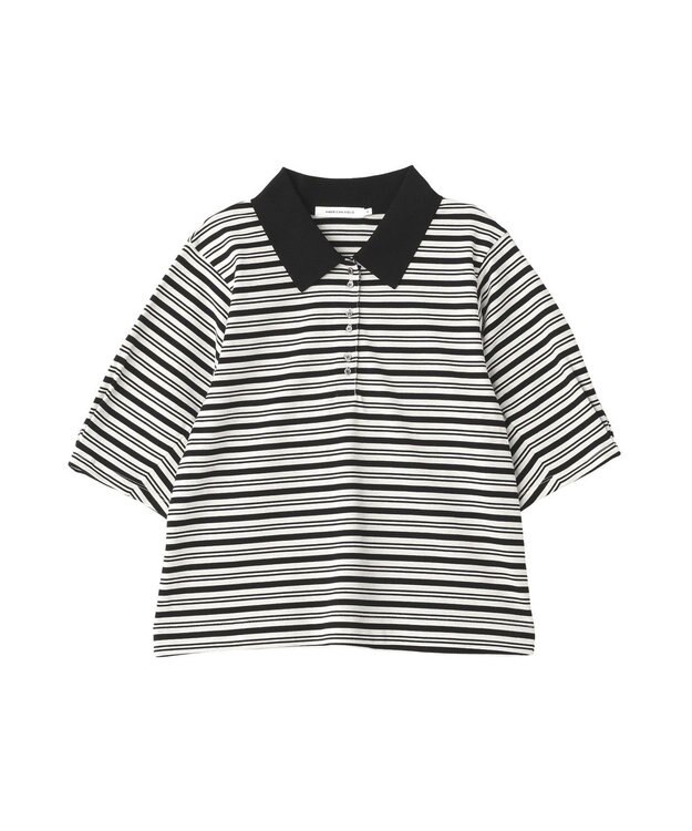 AMERICAN HOLIC ボーダーポロシャツ Black