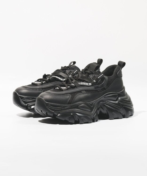 STEVE MADDEN RECOUPE-M-RS 厚底ボリュームスニーカー ブラックブラック