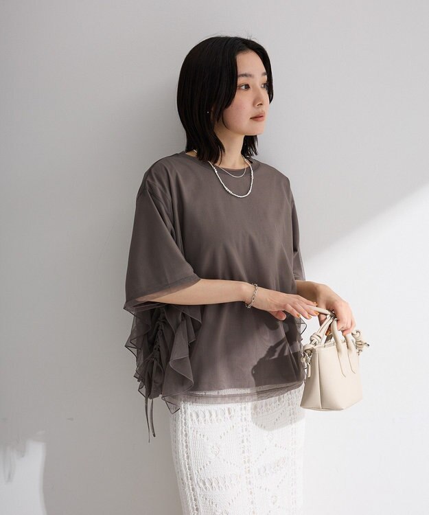 Green Parks ＳＥＴ２点チュール＋半袖ＴＥＥ Charcoal Gray