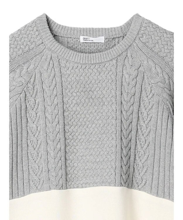 CRAFT STANDARD BOUTIQUE ニットドッキング裏毛プルオーバー Light Gray Mixture
