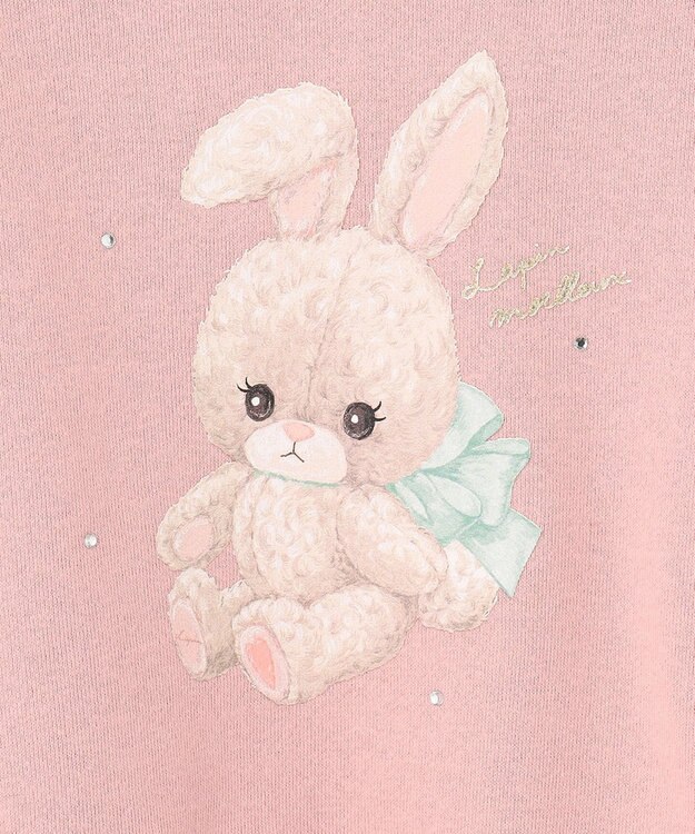 ANY KIDS アニマルプリントトレーナー ピンク×ウサギ