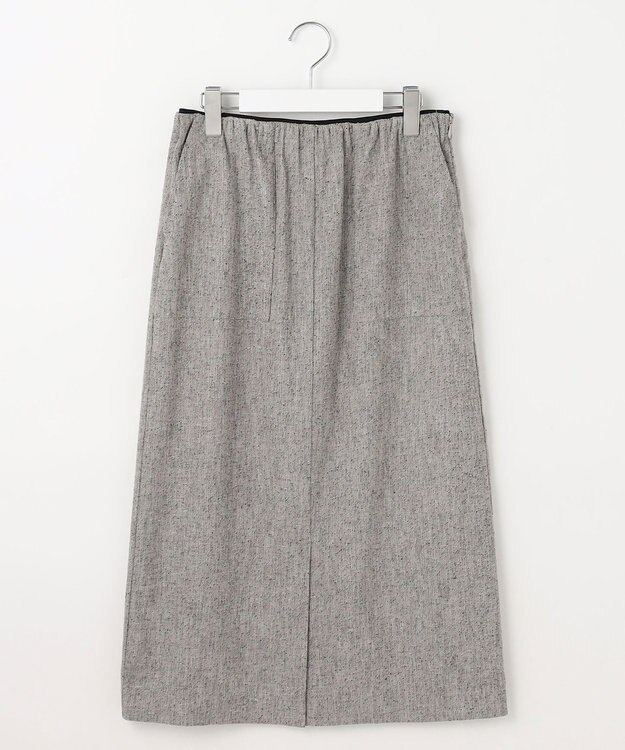 自由区 L シルクネップツイード スカート グレー