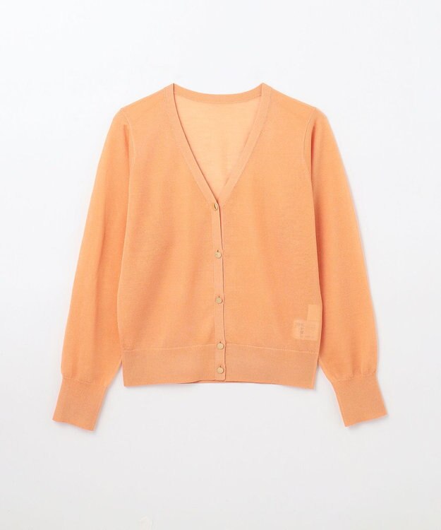 GRACE CONTINENTAL ラインVネックニットカーディガン オレンジ