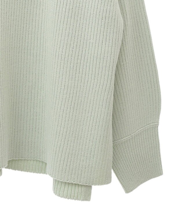 Green Parks 洗えるボトルネックリブニットプルオーバー Mint