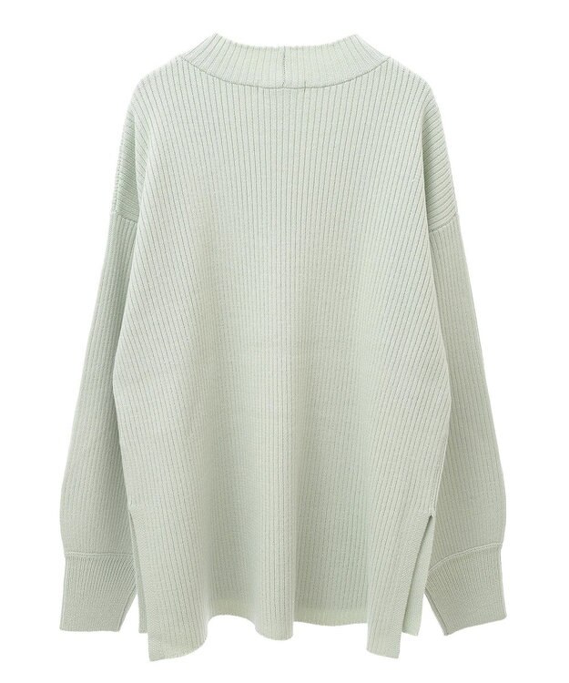 Green Parks 洗えるボトルネックリブニットプルオーバー Mint