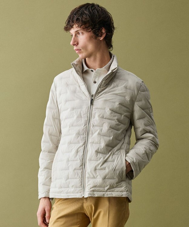 JOSEPH ABBOUD 【ストレッチ/中綿/軽量/インフード】2WAYストレッチパテッドブルゾン　26SSモデル アイボリー系