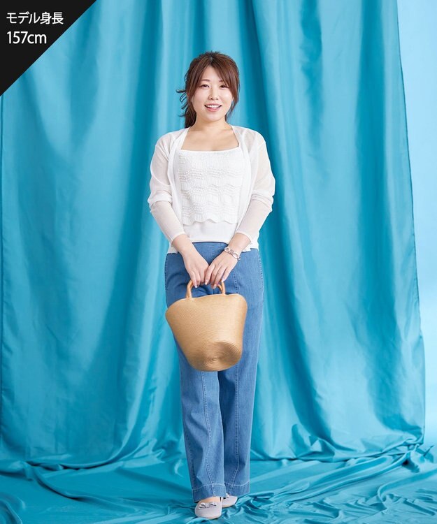 Tiaclasse シアーショートカーディガン オフホワイト