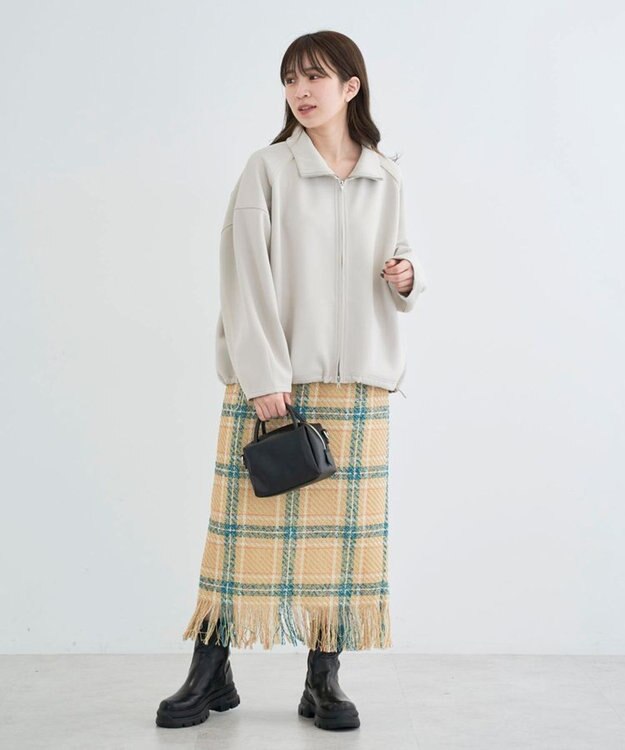 Green Parks コードラインスタンドカットブルゾン Light Gray