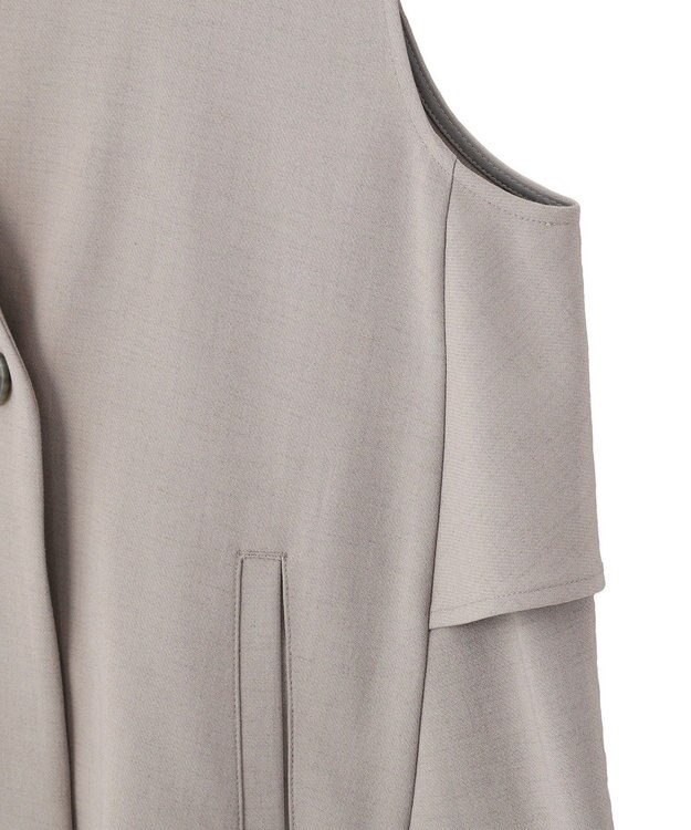 Green Parks イージーケアバックフリルジレ Gray Mixture