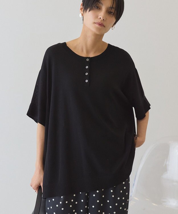 AMERICAN HOLIC 【前後2WAY】ポンチョニット Black