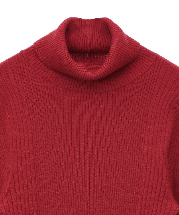 earth music&ecology やわらかタッチタートルネックニットプルオーバー Red
