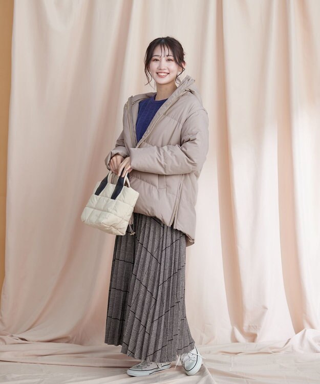 Tiaclasse 【安田美沙子さん着用・4way】ストレッチタフタショートダウン アイボリー